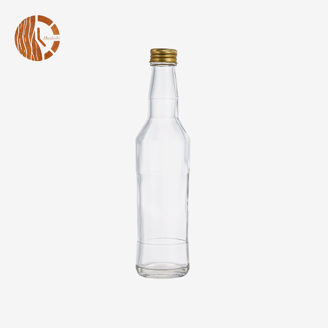 Round Bottom Clear Glass Wine Bottle With 3D Textured Detail